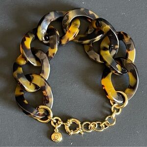 NWOT J crew Faux Tortoise Shell Chain Bracelet